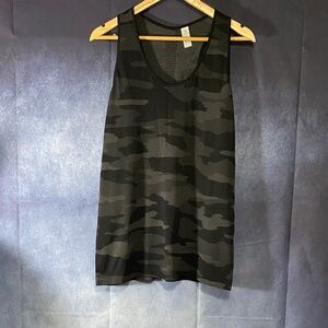 Tangerine Black & Charcoal Camo Scoop Neck Tank